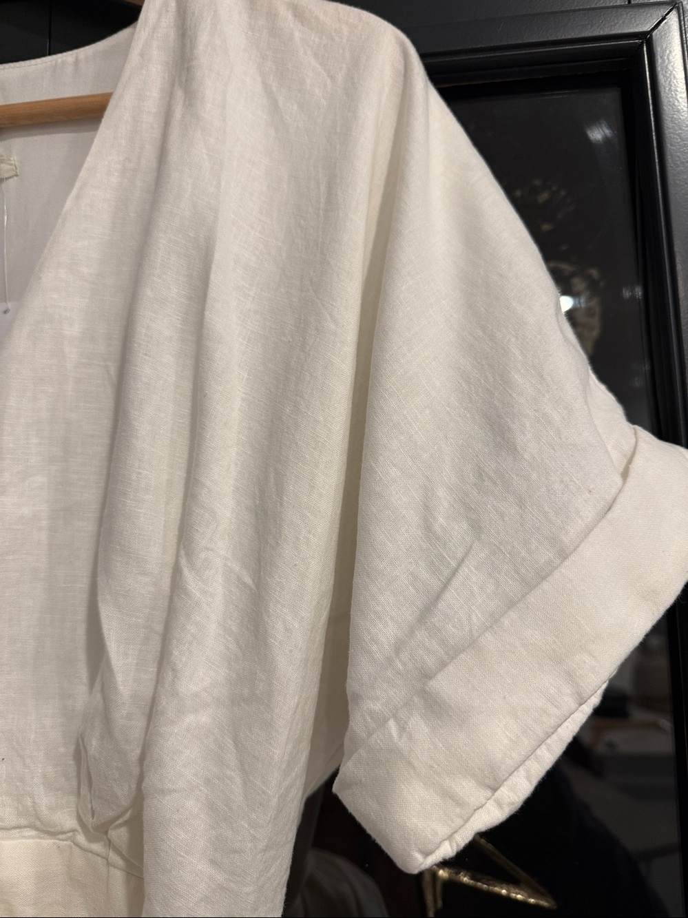 Urban Outfitters Cream Wrap Lined Maxi Dress with Tie Waist - Picture 6 of 11